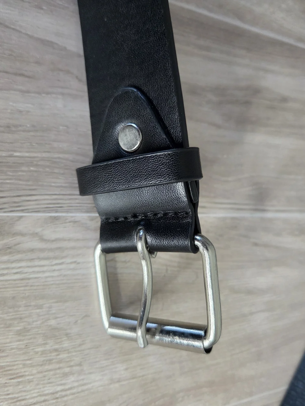 Y2K Black Faux Leather Star Studded Belt Silver Grommet Roller Buckle Punk